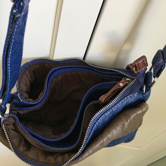 Brown and Blue Adjustable Unbranded Pleather Purse - Picture 8 of 10